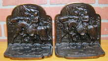 Load image into Gallery viewer, CRUSADERS KNIGHTS ARMOR HORSES HUBLEY Old Cast Iron Bronze Bookends
