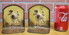 Load image into Gallery viewer, Old Cast Iron TERRIER Bookends figural wire fox dog book ends old paint
