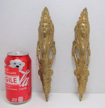 Load image into Gallery viewer, Brass Maidens Head Old Pair Decorative Arts Architectural Hardware Elements
