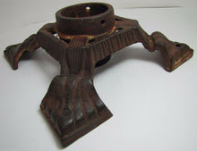 Load image into Gallery viewer, Antique Cast Iron Stand unusual smaller sized tree large flagpole base detailed
