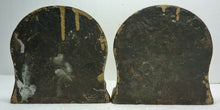 Load image into Gallery viewer, Art Deco Asian Couple Kissing Cast Iron Bookends Original Old Gold Paint
