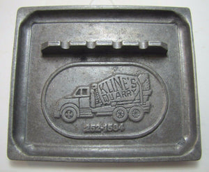 Old KLINE'S QUARRY Advertising Tray Ashtray metal raised figural truck center