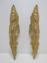 Load image into Gallery viewer, Brass Maidens Head Old Pair Decorative Arts Architectural Hardware Elements
