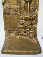 Load image into Gallery viewer, CJO JUDD Co &#39;REAL BRONZE&#39; Antique Lions Head Fountain Landscape Bookends
