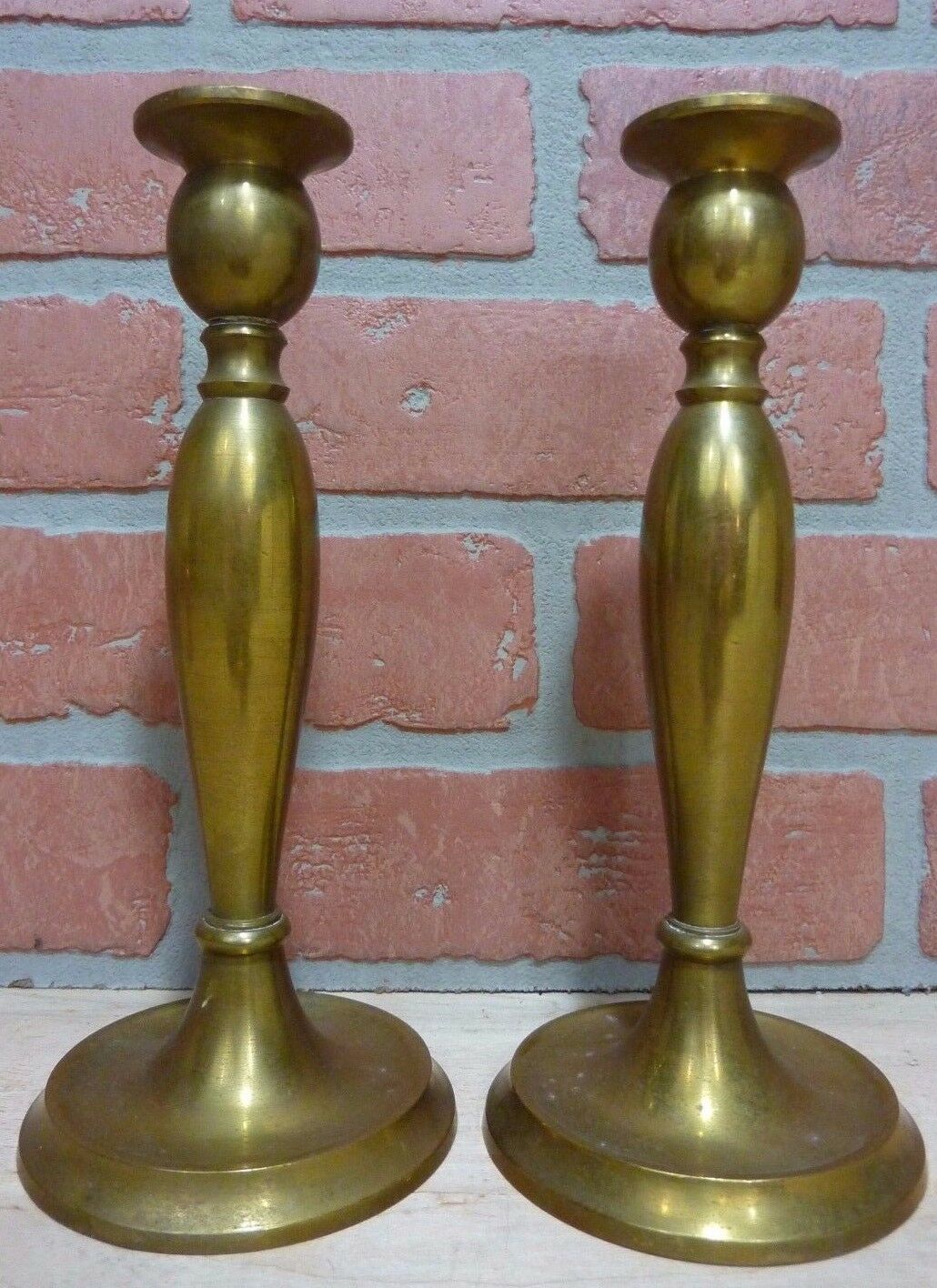 B&H Bradley & Hubbard Antique Brass Candlesticks Decorative Arts Candle Holders