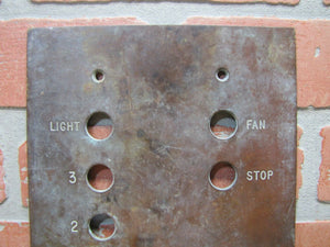 Elevator Panel Old Architectural Building Hardware Element Bronze Brass