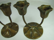 Load image into Gallery viewer, 1930s McCLELLAND BARCLAY Pair Decorative Art Floral Figural Candlesticks

