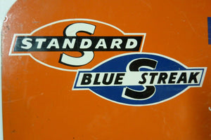 STANDARD BLUE STREAK Ignition Parts Display Sign REGISTERED SERVICE STATION Ad