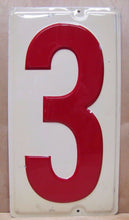 Load image into Gallery viewer, Gas Station Price # 3 Sign original vintage embossed large metal number three gp
