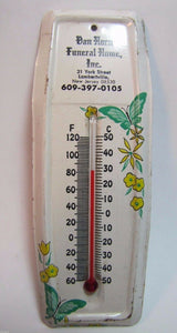 VAN HORN FUNERAL HOME LAMBERTVILLE NEW JERSEY Vtg Advertising Thermometer Sign