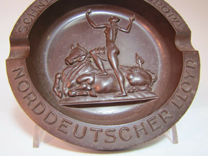 Orig 1930s Schnelldampfer Europa Norddeutscher LLoyd Ship Co Adv Tenacit Tray