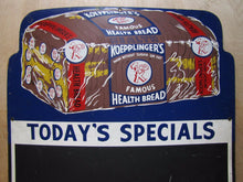 Load image into Gallery viewer, Old KOEPPLINGER&#39;S HEALTH BREAD DETROIT MICHIGAN Store Display Ad Bakery Sign
