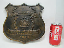 Load image into Gallery viewer, 1940s SPARROWS POINT POLICE PISTOL TOURNAMENT Bronze Plaque Sign High Relief
