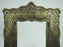 Load image into Gallery viewer, Antique Art Nouveau Frame Heart Scroll Cast Iron Brass Ornate Picture Mirror
