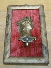 Load image into Gallery viewer, Antique Brass Beautiful Maiden Flowers in Hair Decorative Arts Element Framed
