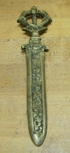 Serpents Monsters Beasts Old Bronze Letter Opener Decorative Arts Desk Tool