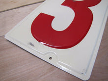 Load image into Gallery viewer, Orig Gas Station 3 Sign number price embossed metal gas oil auto advertising
