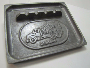 Old KLINE'S QUARRY Advertising Tray Ashtray metal raised figural truck center