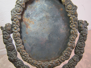 Antique Decorative Art Picture Mirror Frame Cherubs Cupid floral swivel ornate