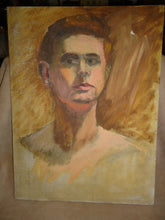 Load image into Gallery viewer, Old Vintage MALE Bust Portrait Painting 18x24
