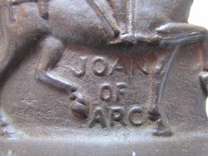 Orig 1920s JOAN of ARC Cast Iron Bookend rare SNEAD & Co JERSEY CITY NJ