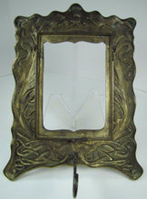 Load image into Gallery viewer, Antique Art Nouveau Frame Heart Scroll Cast Iron Brass Ornate Picture Mirror
