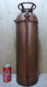 Orig Old FASTFOME Large Copper Fire Extinguisher Pyrene Manufacturing Co USA