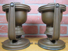 Load image into Gallery viewer, Antique Nautical Pair Brass Gimbal Oil Lamps Pivoting Swivel Ship Boat Lights
