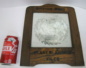 SIMONDS SAWS ARE THE BEST Antique Reverse Glass Mirror Sign FITCHBURG MASS USA