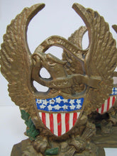 Load image into Gallery viewer, E PLURIBUS UNUM Old Cast Iron EAGLE Bookends Figural Decorative Art Statues
