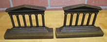 Load image into Gallery viewer, TEMPLE Antique Cast Iron Bookends Six Columns Detailed Decorative Art Book Ends
