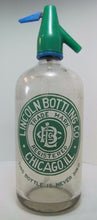 Load image into Gallery viewer, LINCOLN BOTTLING Co CHICAGO ILL Old Seltzer Bottle &#39;This Bottle is Never Sold&#39;
