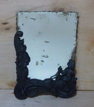 Load image into Gallery viewer, Antique 19c Cupid w Old Man Time Decorative Art Thick Chip Glass Mirror
