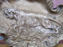Load image into Gallery viewer, Hunting Prowling Tiger Decorative Arts Deco Tray J Fischer General Bronze Corp
