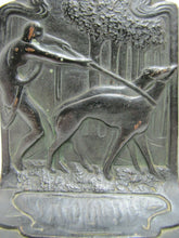 Load image into Gallery viewer, Huntress Greyhounds Whippets Forest Antique Bronze Clad Decorative Art Bookends
