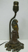 Load image into Gallery viewer, PARROT ON STUMP Antique Cast Iron Decorative Art Lamp htf unique old bird light
