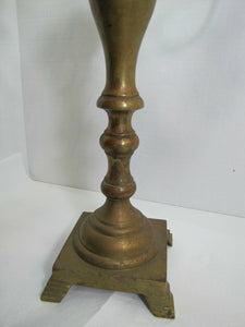 Antique 19c Candelabra Seven w Six Arms Heavy Brass Ornate Candle Holder Patina