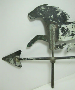 Old Folk Art Running Horse Weathervane Copper Arrow Old Grungy Weathered Paint