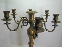 Load image into Gallery viewer, Antique 19c Candelabra Seven w Six Arms Heavy Brass Ornate Candle Holder Patina
