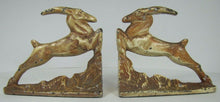 Load image into Gallery viewer, ART DECO ANTELOPE Bookends LITTCO FDRY Ornate Cast Iron Decorative Art Statues
