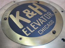 Load image into Gallery viewer, K&amp;H ELEVATOR CHICAGO Antique Brass Plaque Sign Building Architectural Hardware
