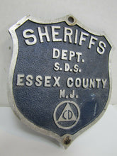 Load image into Gallery viewer, CD CIVIL DEFENSE SHERRIFS DEPT ESSEX COUNTY NJ Old Car Plate Topper Badge Sign
