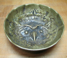 Load image into Gallery viewer, Antique Bronze OWL Tray High Relief Ornate Detail Deep Thick Trinket Card Tip
