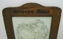 Load image into Gallery viewer, SIMONDS SAWS ARE THE BEST Antique Reverse Glass Mirror Sign FITCHBURG MASS USA
