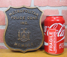 Load image into Gallery viewer, METROPOLITAN POLICE MEMBER Old Bronze Embossed Auto Truck Emblem Badge
