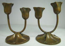 Load image into Gallery viewer, 1930s McCLELLAND BARCLAY Pair Decorative Art Floral Figural Candlesticks
