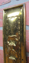 Load image into Gallery viewer, Art Nouveau Repousse Floral Stems Old Brass Door Push Plate Ornate High Relief
