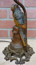 Load image into Gallery viewer, PARROT ON STUMP Antique Cast Iron Decorative Art Lamp htf unique old bird light
