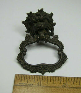 MONSTER BEAST Antique 19c Bronze Pull Ornate Figural Victorian Hardware Element