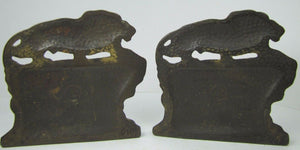 CROUCHING LION Connecticut Foundry c1930 Bookends Decorative Art Statues